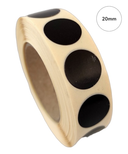 Zaklejki strzeleckie samoprzylepne do tarcz 20 mm - 1000 szt. czarne